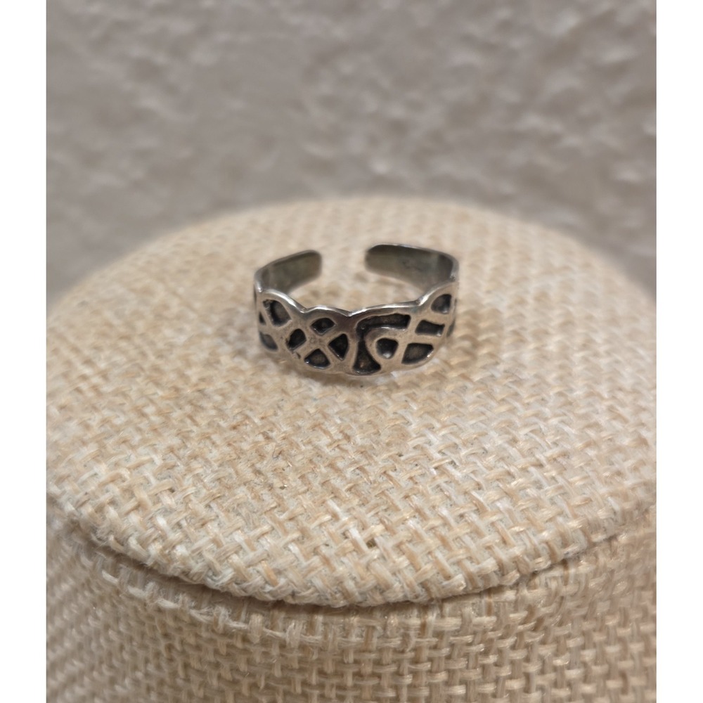 Vintage Sterling Silver Celtic Knot Toe Ring Adjustable